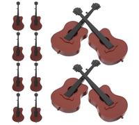 VERDANVERSE 12 Piezas de Mini Guitarra de Resina para Casa de Muñecas, Accesorio Ligero y Artístico de Plástico, Modelo Coleccionable Adecuado para Decoración del Hogar