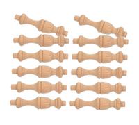 VERDANVERSE 12 Piezas Pilares Miniatura de Madera para Decoración Vintage Tallados sin Acabado para Manualidades DIY Decorativos para Armarios y Muebles Europeo
