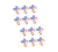 VERDANVERSE 12piezas Broches De Cruz Diseño De Bandera Americana Para Decoración De Fiesta y Banquete Accesorios Creativos Para Ropa y Costumes