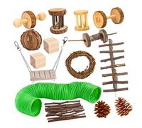 VERDANVERSE 15piezas Conjunto De Juguetes De Madera para Hámster Juguete para Masticar y Cuidado para Actividades De Mascotas Pequeñas