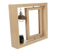 VERDANVERSE 1juego Marco Urna Memorial De Madera con Portafotos Giratorio para Recuerdos De Mascotas y Seres Queridos y Urna Decoración Conmemorativa para Escritorio o Estantería