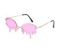 VERDANVERSE 1pieza Gafas De Sol Divertidas De Estilo Creativo Diseño De Lágrimas Para Fiestas y Shows Accesorios Chic Para Mujeres Color Rosa