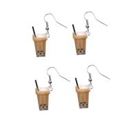 VERDANVERSE 2 pares Pendientes Gancho Creativos Simulación Té con Leche Colgantes Únicos para Mujeres Duraderos Accesorios DIY