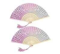 VERDANVERSE 2 Piezas Abanico Antiguo de Chino de de Baile para Decoración y Fotografía Color Rosa Adorno Clásico para Amigos y Familia