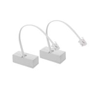 VERDANVERSE 2 piezas Adaptadores Divisor Telefónico PC Blanco Conexión Múltiple Versátil para Línea Fija Hogar Oficina