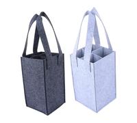 VERDANVERSE 2 Piezas Bolsa Porta Botellas Vino Portátil de Fieltro Resistente con Asa para Almacenamiento y Transporte de Vino Cerveza Brandy y Whisky de Unidades Gris y Oscuro