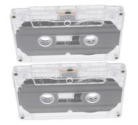 VERDANVERSE 2 Piezas Cassette de Audio Magnético de Ruido Unidades de Cinta Virgen para Grabación de Voz y Música Minutos con Estuche Rígido Transparente Sustituto Práctico y Vintage