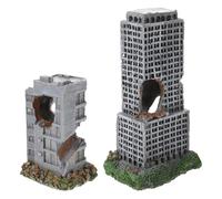 VERDANVERSE 2 Piezas Castillo de Resina para Pecera 2 Piezas, Decoración de Edificio Ruinas para Acuario, Cueva Escondite para Peces, Decoración Resistente para Paisajismo Acuático