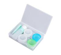 VERDANVERSE 2 Piezas Estuche para Lentes de Contacto Verde con Doble Caja y Frasco de Almacenamiento Kit con Herramientas para Cuidado y Uso Seguro de Lentillas Compatible