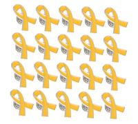 VERDANVERSE 20 Piezas Broche de Cinta Amarilla Esmaltada Pin de Solapa Metálico para Apoyo Donaciones y Campañas Benéficas Accesorio para Eventos de Concienciación y Caridad