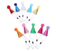 VERDANVERSE 20 Sombreros de Fiesta para Perros y Gatos Mini con Pompón, Gorros Cónicos de Goma Eva y Peluche, Accesorios para Decoración de Cumpleaños y Disfraces de Mascotas, Pack