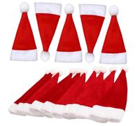 VERDANVERSE 25piezas Gorros De Papá Noel Miniatura para Botellas De Vino Decoración para Cubiertos Decoración Navideña Miniatura De Cuchillo y Tenedor Forma De Sombrero Navideño