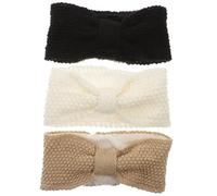 VERDANVERSE 3 piezas Diademas de Punto con Forro Polar Calentadoras de Orejas para Mujer Invierno Cinta Pelo para Deporte al Aire Esquí Running