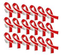 VERDANVERSE 30 Broches de Cinta Roja para Concienciación del Vih Alfiler Pequeño Pecho 30 Unidades Adecuado para Eventos Benéficos y Actividades Obsequios