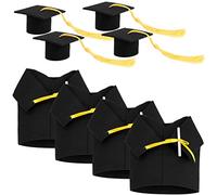 VERDANVERSE 4 Juegos Mini Sombreros de Graduación para Botellas Tapas Decorativas Cubiertas para Botellas de Vino Forma de Toga y para Fiesta de Graduación