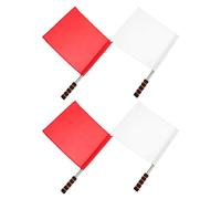 VERDANVERSE 4 Piezas Bandera de Señal Manual Portátil y Plegable Asta de Acero Inoxidable para Árbitro de Fútbol y Control de Tráfico en Entrenamientos y Partidos Deportivos