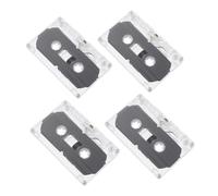 VERDANVERSE 4 Piezas Cintas de Casete Grabables Blancas con Estuche Transparente para Grabación Retro DIY Mensajes y Enseñanza Paquete Unidades