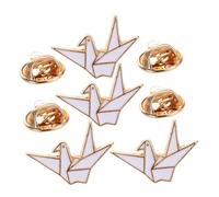 VERDANVERSE 4 Piezas Pins Estéticos Origami Grulla Broches Metálicos Versátiles para Mochilas y Ropa Vintage Animales Elegantes