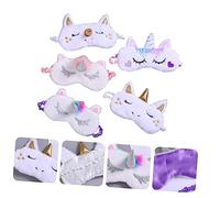 VERDANVERSE 5 piezas Antifaz de Dormir de Felpa Diseño Unicornio Tapa Ojos Transpirable para Relajación y Bloqueo Total de Luz para Niñas y Mujeres