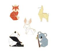 VERDANVERSE 5 piezas Broches de Animales de Aleación Diseño Creativo de Origami Pins Decorativos para Ropa Accesorios para Fiestas y Uso Diario Estilo Encantador y Delicado