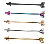 VERDANVERSE 5 piezas Pendientes de Cartílago Industrial con Zirconia para Mujeres y Chicas Aretes de Barra Estilo Piercing Accesorios de Moda para Fiesta y Uso Diario