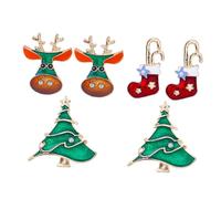 VERDANVERSE 6piezas Broche de Calcetín Navideño Broche de Reno Accesorios de Mujer Decoración de Ropa para Fiesta de Navidad Broches