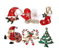 VERDANVERSE 6piezas Broches Navideños Creativos De Pins Para Ropa y Solapas Con Diseños Festivos Accesorios Decorativos Para Cumpleaños Navidad y Aniversarios