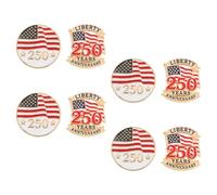 VERDANVERSE 8 Piezas Broches Patrióticos Bandera de Estados Unidos 8 Piezas, Insignias de Solapa para Día de Veteranos y 250.º Aniversario Nacional, Accesorios Ligeros para Eventos y