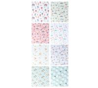 VERDANVERSE 8 Piezas Tela de Algodón para Bricolaje Estampado Floral, Adecuado para Patchwork y Proyectos de Costura Artesanal, Paquete para Manualidades Infantiles