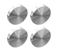 VERDANVERSE Adaptador Pletina Aluminio Redondo de 4 Piezas para Mesa de Vidrio y Mesa de Té, Discos de Aluminio Plateados Gruesos Ideales para Oficina y Hotel