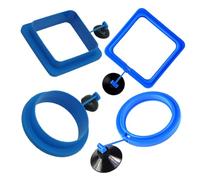 VERDANVERSE Anillos de Alimentación para Peces con Ventosa Anillos Flotantes para Acuario Set de 4 Tamaños Círculo y Cuadrado Resistentes y Gruesos para Alimentación Color Aleatorio