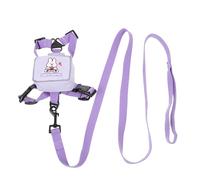 VERDANVERSE Arnés para Gato Tipo Mochila con Correa Diseño Antiescape Mochila Pequeña para Perros y Gatos Color Púrpura con Estampado Conejito Talla S para Mascotas de Material Resistente y