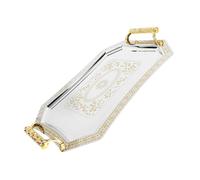 VERDANVERSE Bandeja Dorada para Postres Aperitivos y Pasteles para Hotel o Restaurante Bandeja De Acero Inoxidable Diseño Vintage para Servir Eventos Especiales