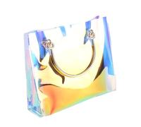 VERDANVERSE Bolso Bandolera Transparente de PVC con Cadena para Mujer Diseño y Duradero Bolso Cruzado Mano Versátil para Viajes Compras y Uso Diario Horizontal Elegante