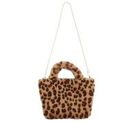 VERDANVERSE Bolso de Hombro de Peluche Estampado de Leopardo Claro Bolso Bandolera Grande para Mujer Gran Capacidad para Uso Diario Versátil
