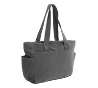 VERDANVERSE Bolso de Lona Grande para Trabajo y Viaje Diseño Japonés Minimalista Bolso Bandolera y Tote Casual Unisex Color Gris para Estudiantes y Diario