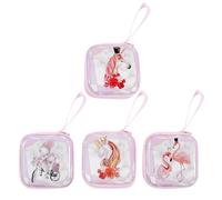 VERDANVERSE Bolso de Unicornio para Niña Almacenamiento de Cambio, Material de Algodón y Hojalata, Diseño Rosa Adecuado para Uso Diario y Viajes, Pack de 4 Unidades Color Color Aleatorio