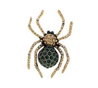 VERDANVERSE Broche Retro de Cristal con Diseño de Araña Pin de Solapa con Pedrería Brillante Accesorio Vintage para Vestidos y Abrigos Regalo para Mujer Eventos Especiales