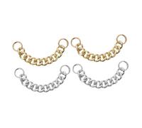 VERDANVERSE Cadenas Decorativas para Zapatos Agujeros, Hebillas Acrílicas Resistentes, Accesorio DIY para Mujer, Decoración Casual y Jardín, Set de 4 Piezas en Dorado y Plateado