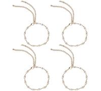 VERDANVERSE Cadenas para Zapatos de Tacón Elevado Doradas Aleación y Gemas de Imitación, 4 Piezas Prácticas y Antideslizantes para Adorno Chic y Uso Diario
