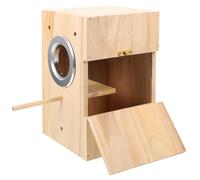 VERDANVERSE Caja de Cría de Madera para Pájaros Pequeña Nido Natural para Mascotas Casita Exterior para Agapornis y Periquitos Soporte Duradero para Anidación y Descanso