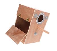 VERDANVERSE Caja de Cría para de Madera con Ventana Abatible y Soporte Nido Colgante Externo para Periquitos Agapornis y Cacatúas Diseño Seguro y Fácil de Limpiar para Reproducción