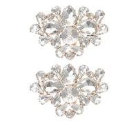 VERDANVERSE Clips de Cristal Dorados para Zapatos de Novia Hebillas Desmontables Gemas de Imitación Decoración Brillante para Zapatos de Mujer Bodas y Fiestas