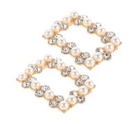VERDANVERSE Clips para Zapatos con Hebillas de Cristal y Perla Artificial Adornos Desmontables Detalles de Piedras Brillantes Accesorios Elegantes para Bodas y Fiestas