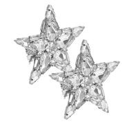 VERDANVERSE Clips para Zapatos Decorativos Desmontables de Estrella, Adornos de Cristal Plateados para Tacones Altos, Accesorios para Fiesta y Boda, Par de Hebillas M930 para Mujer, Clips Joya