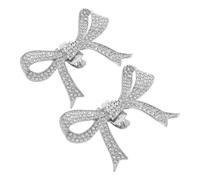 VERDANVERSE Clips para Zapatos Lazo y Gemas de Imitación, Estilo Elegante y Brillante para Bodas y Eventos Formales