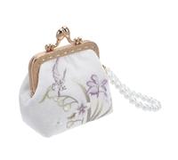 VERDANVERSE Clutch Purse Bordado Floral Chino Mini Monedero Tela con Cierre de Broche Estuche Cosmético Compacto para Mujer Organizador Pequeño para Monedas y Tarjetas