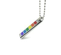 VERDANVERSE Colgante y Fácil de Preservar Arcoíris Collar de Acero Inoxidable con Cadena de Cuentas Redonda Diseño Único Adecuado para Uso Diario y Familias