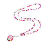 VERDANVERSE Collar Colgante de Conejo de Pascua en Vidrio de Porcelana Fría Diseño Colorido Joyas Creativas para Mujer Accesorios Temáticos para Fiesta y Decoración del Cuello
