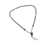 VERDANVERSE Collar De Diente Acrílico Retro, Joyería Acrílica Colgante Simulado, Diseño Tribal Ajustable Para Hombres y Mujeres, Color Concha, Accesorio Versátil Para Uso Diario y Fiestas